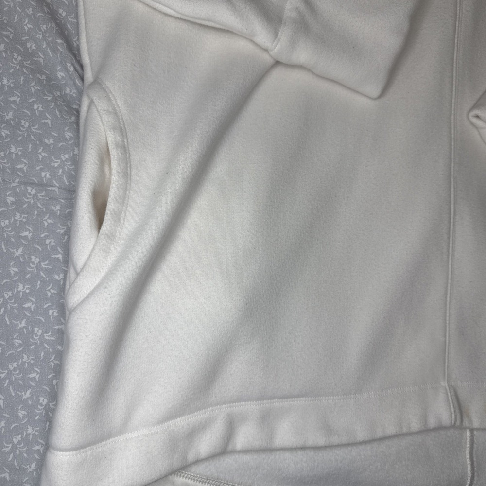 Athleta White Fleece Mock Neck Top XL Oversized Cozy Quiet Luxury Athleisure - Picture 3 of 14